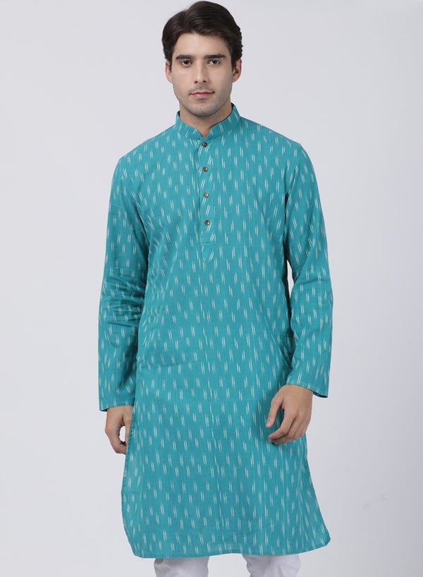 Men's Light Blue Pure Cotton Kurta and Pyjama Set - Vastramay