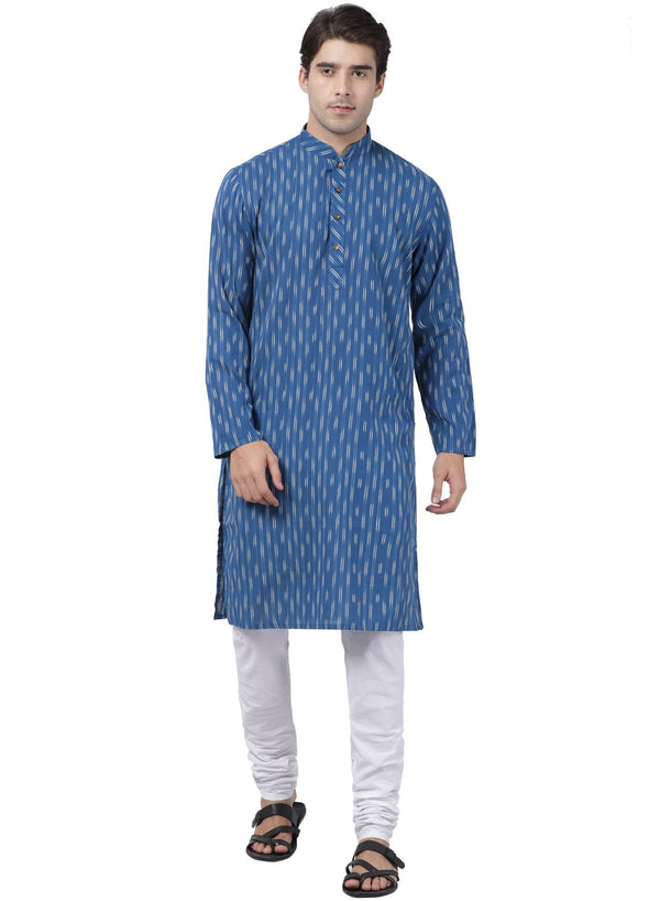 Men's Blue Pure Cotton Kurta and Pyjama Set - Vastramay