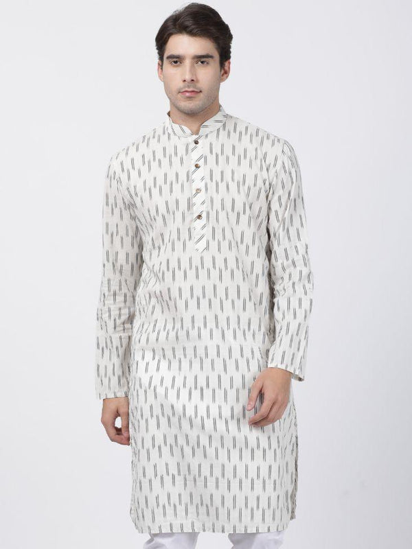 Men's White Pure Cotton Kurta - Vastramay