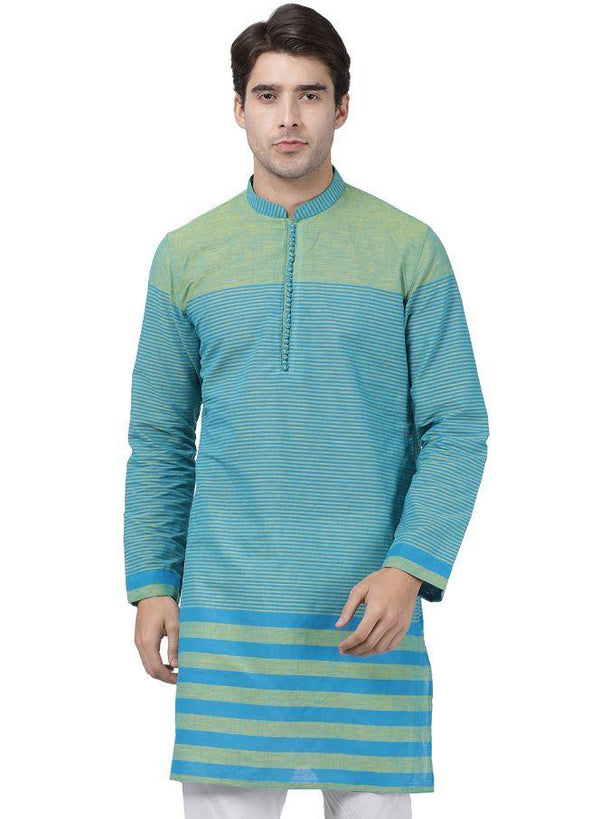 Men's Blue Pure Cotton Kurta