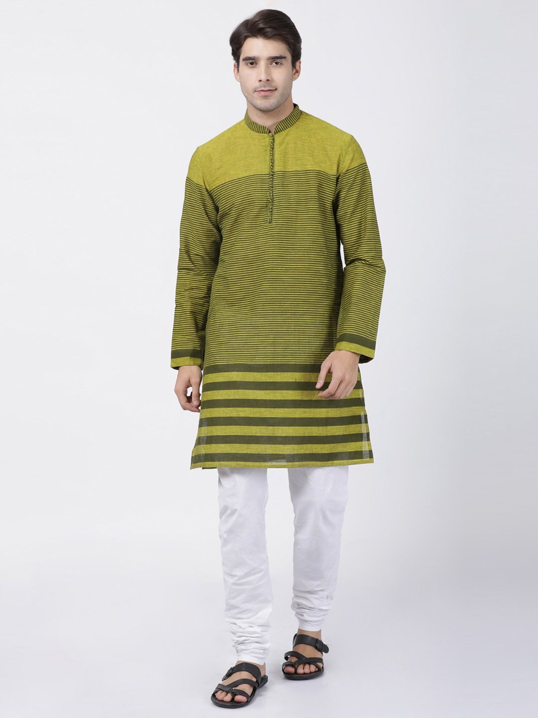 Men's Green Pure Cotton Kurta and Pyjama Set