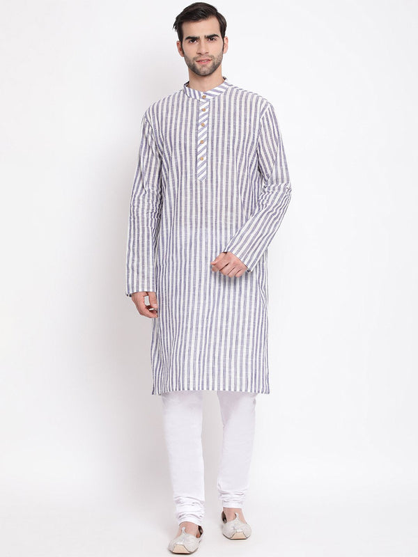 Men's Grey Pure Cotton Kurta and Pyjama Set - Vastramay