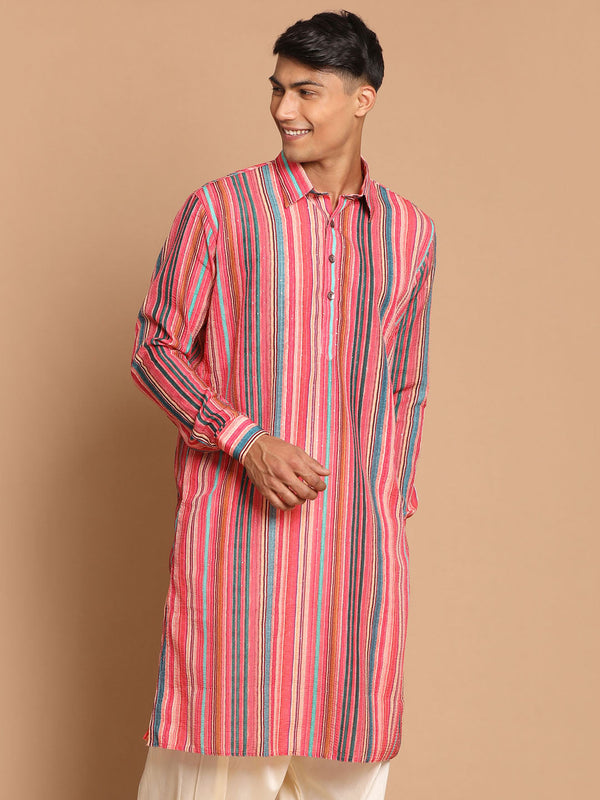 Jashvi Men's Multi-Color Embellished Kurta