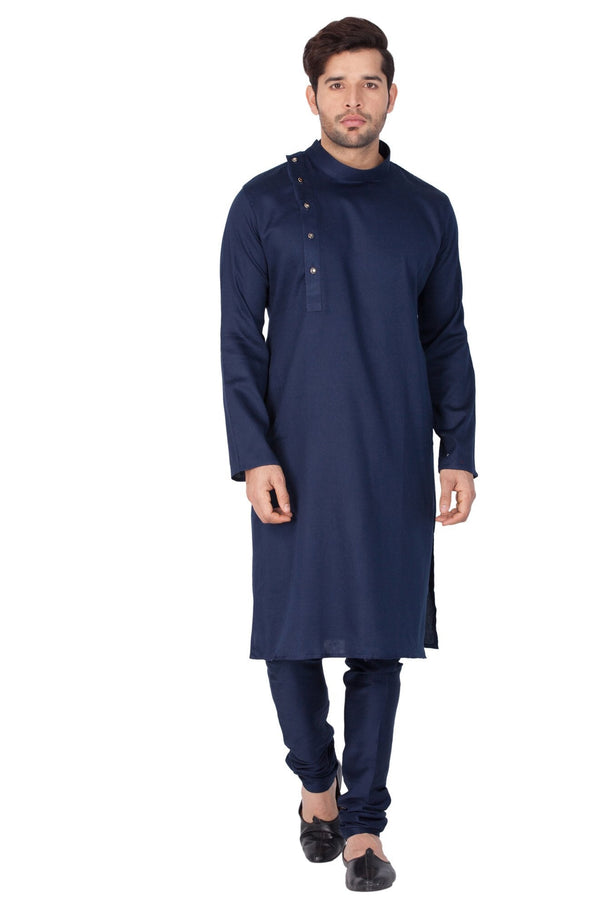 Men's Blue Cotton Kurta and Pyjama Set - Vastramay