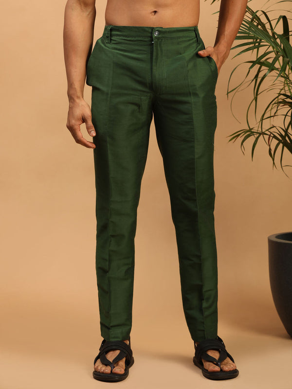 Jashvi Men's Green Cotton Pant Style Pyjama