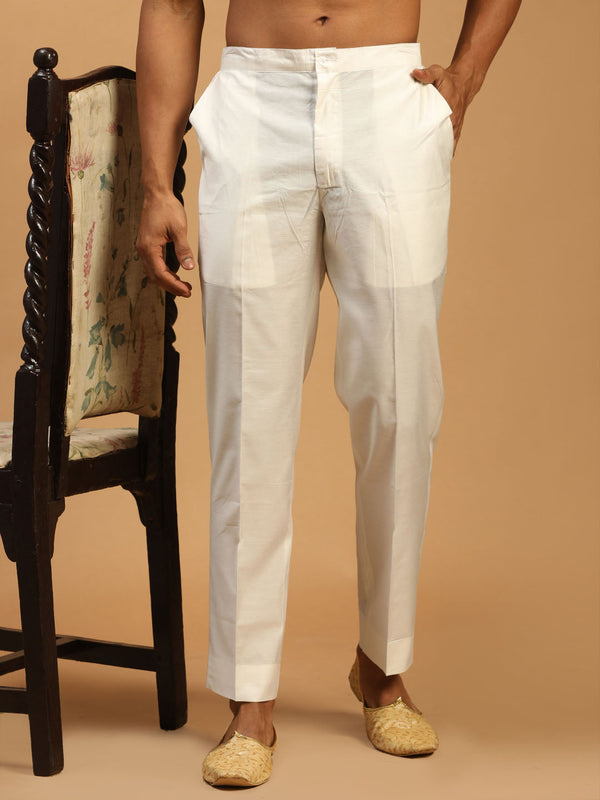 Jashvi Men's White Viscose Pant Style Pyjama