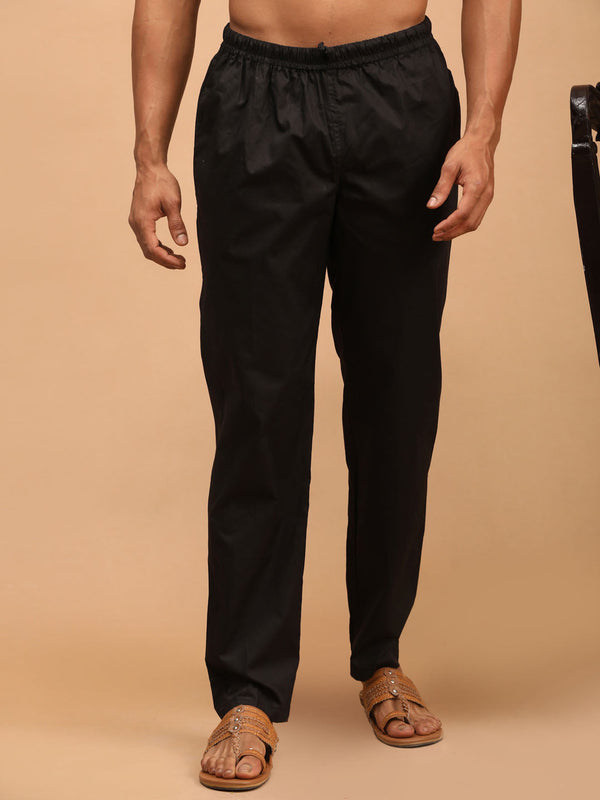 Jashvi Men's Black Cotton Pant Style Pyjama