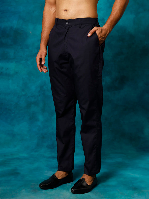 Jashvi Men's Navy Blue Cotton Pant Style Pyjama