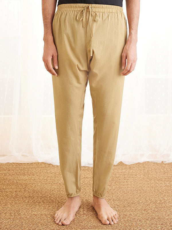 Jashvi Men's Beige Cotton Pyjama