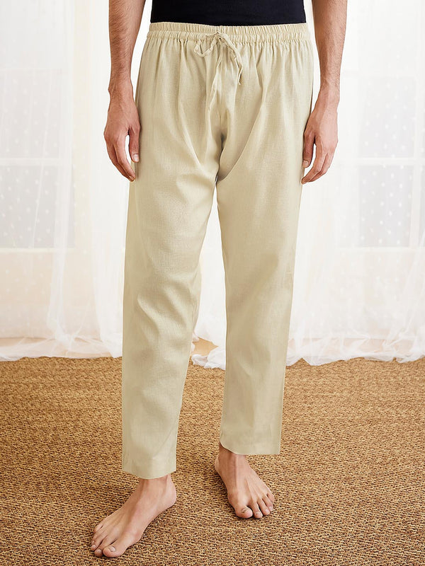 Jashvi Men's Beige Cotton Pyjama