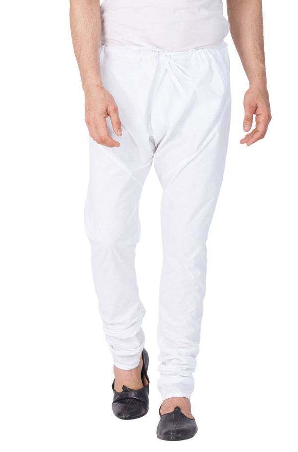 Men's White Cotton Pyjama - Vastramay