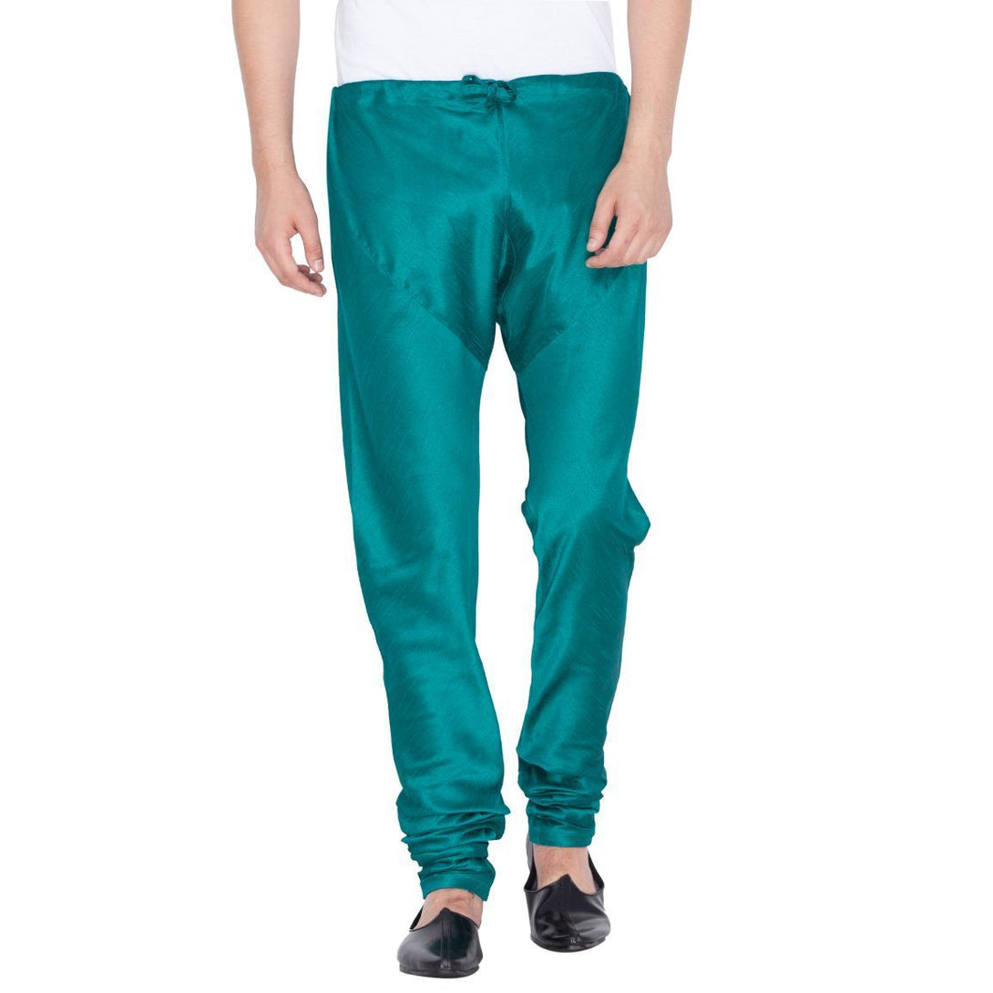 Men's Green Cotton Silk Blend Pyjama