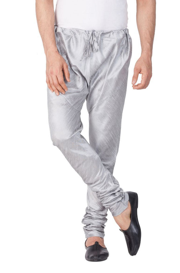 Jashvi Men's Grey Cotton Silk Blend Pyjama