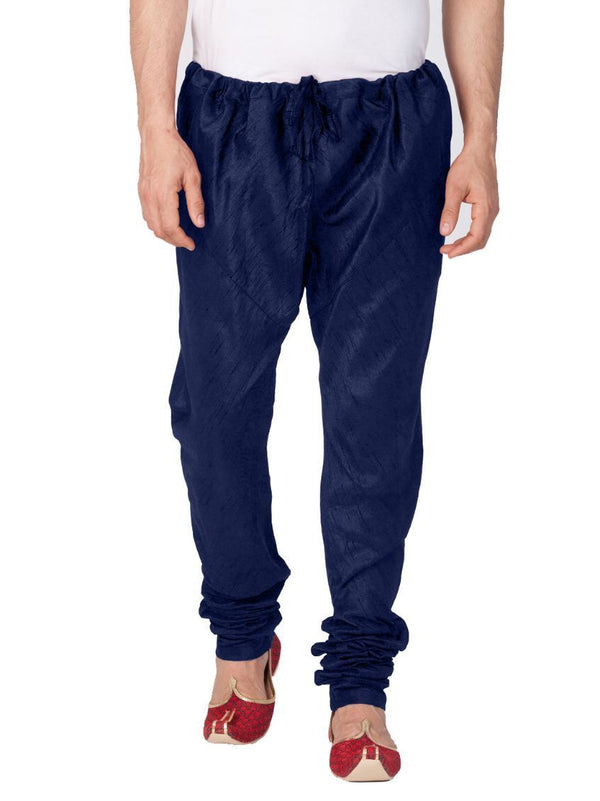 Men's Blue Cotton Silk Blend Pyjama - Vastramay