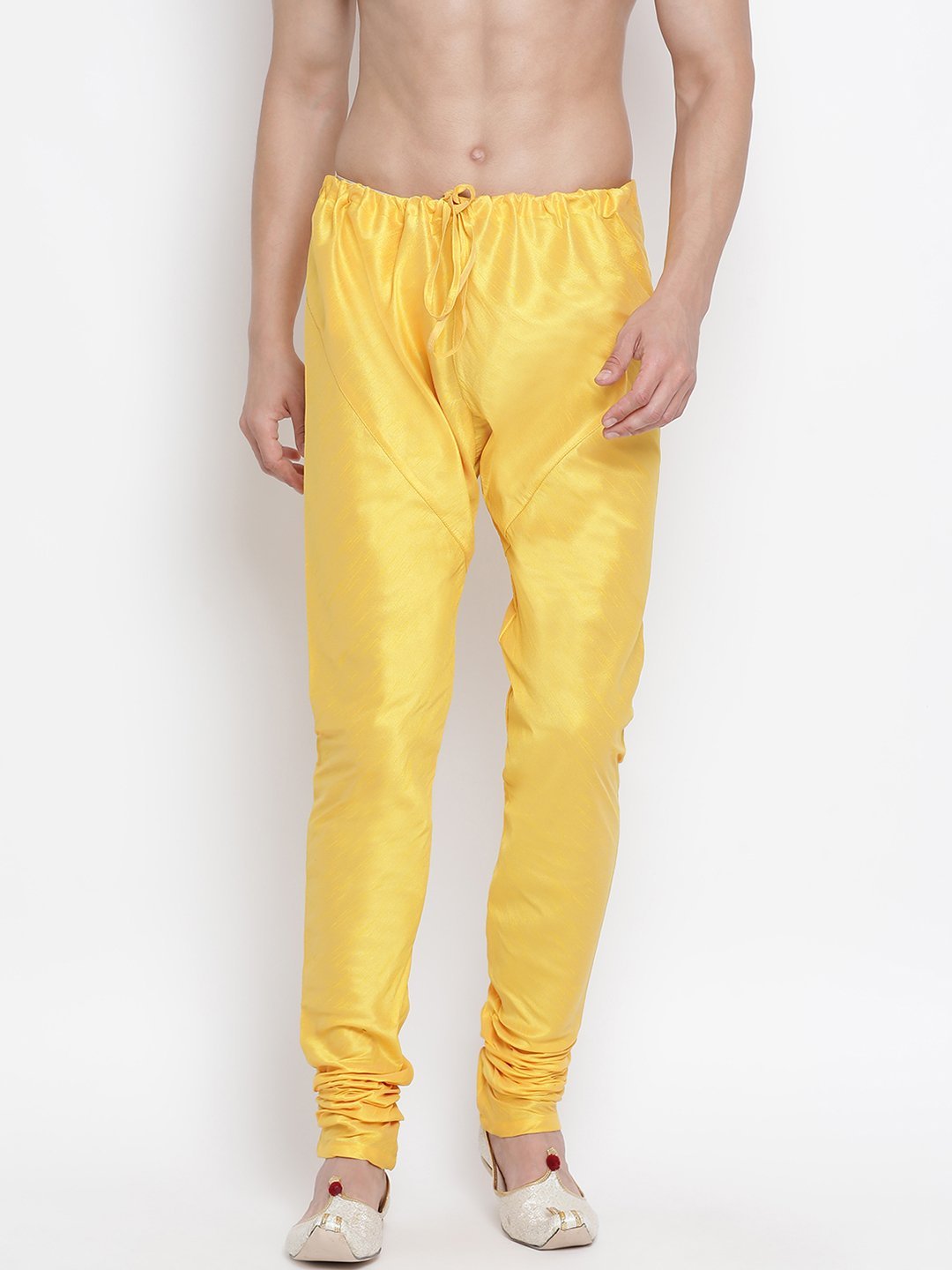 Men's Yellow Cotton Silk Blend Pyjama