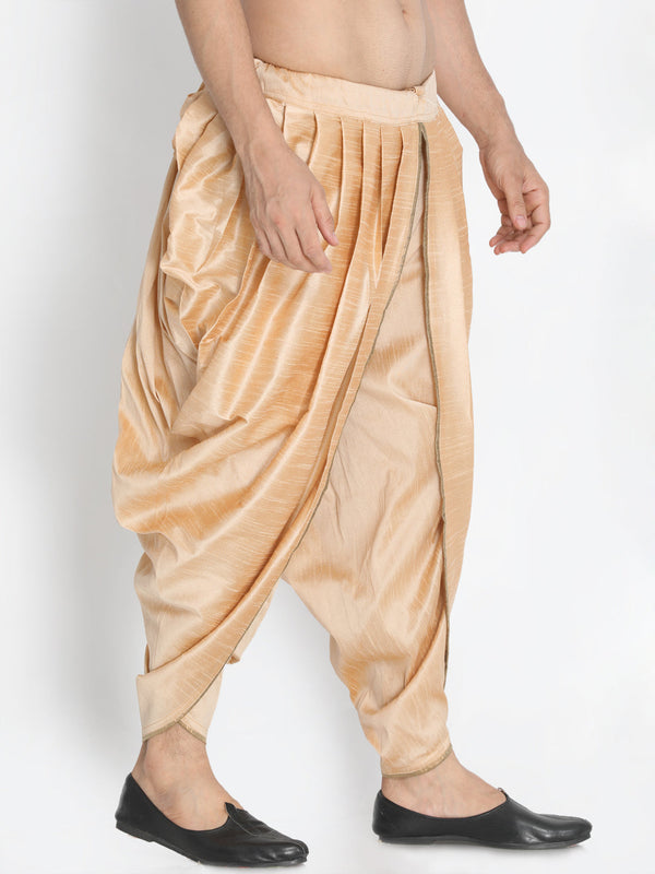 Jashvi Men's Rose Gold Silk Blend Dhoti Pant