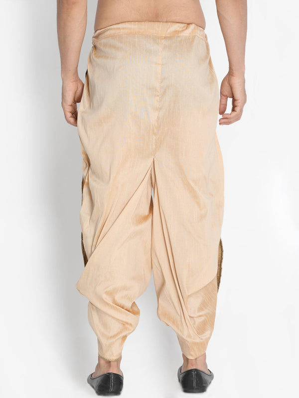 Jashvi Men's Gold-Toned Pleated Solid Dhoti