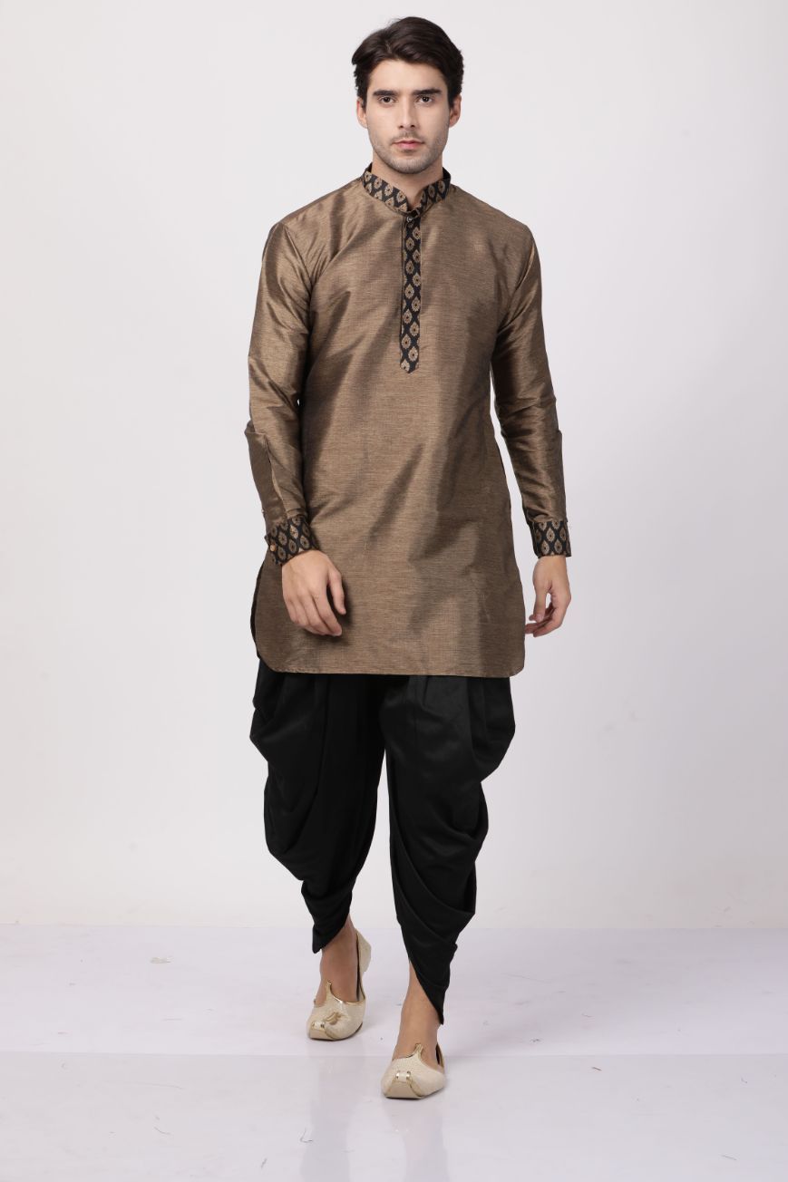 brown kurta and dhoti