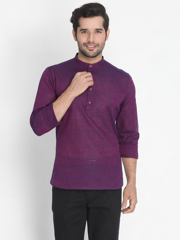 Men's Purple Kurta for Men's Pure cotton - Vastramay