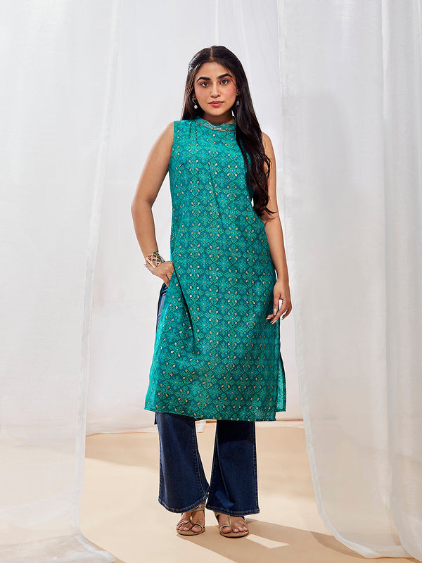 Jashvi Women's Green Kurta