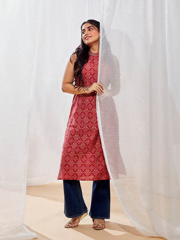 Jashvi Women's Red Kurta