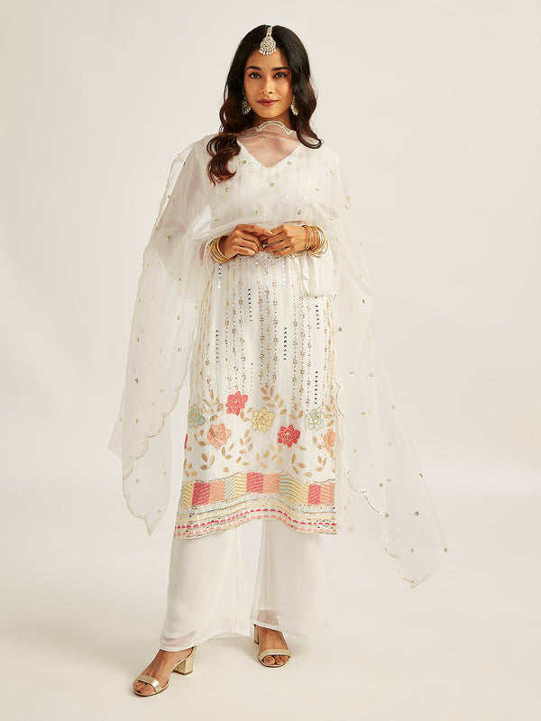 Jashvi Women's White Kurta Set