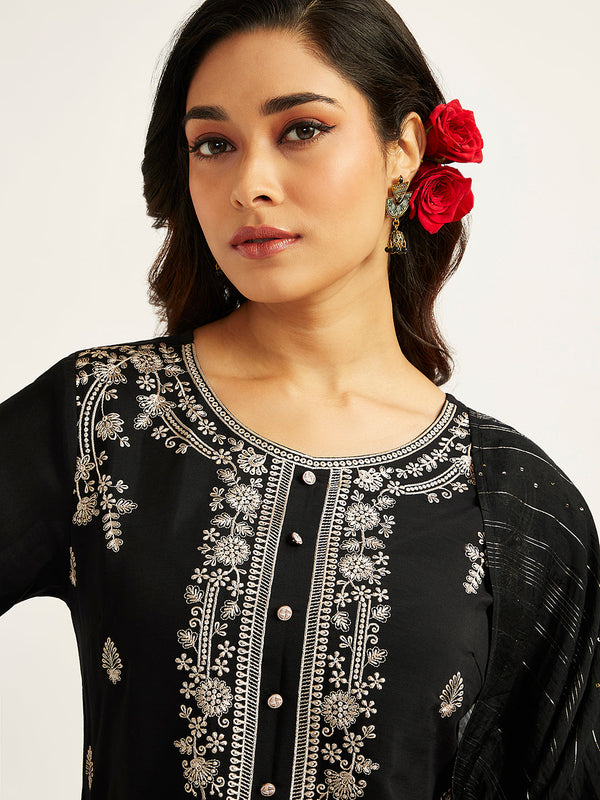 Jashvi Women's Black Kurta Set