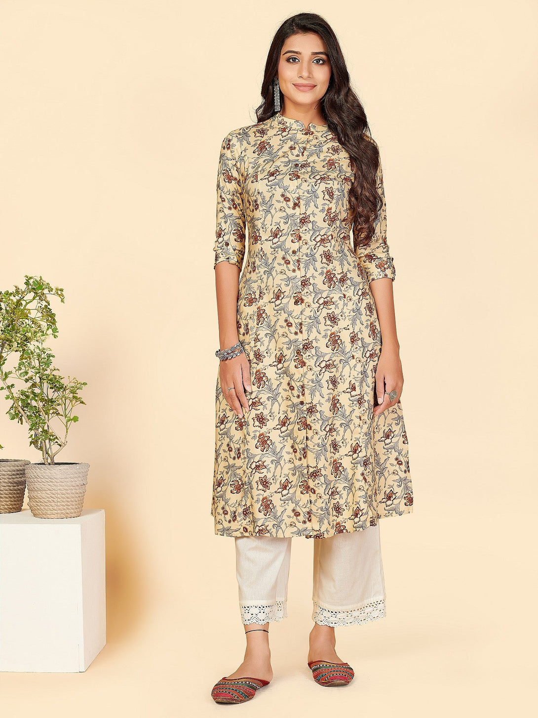 Women's Brown Rayon Kurta By Vbuyz (1Pc)