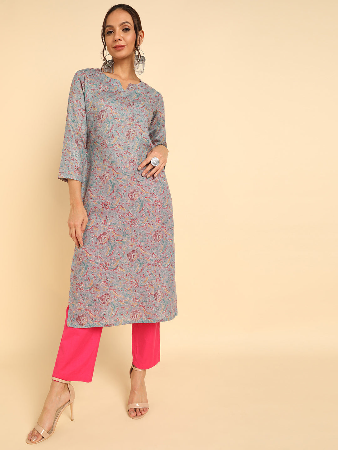 Women's Ahika Cotton Printed Kurta - Ahika