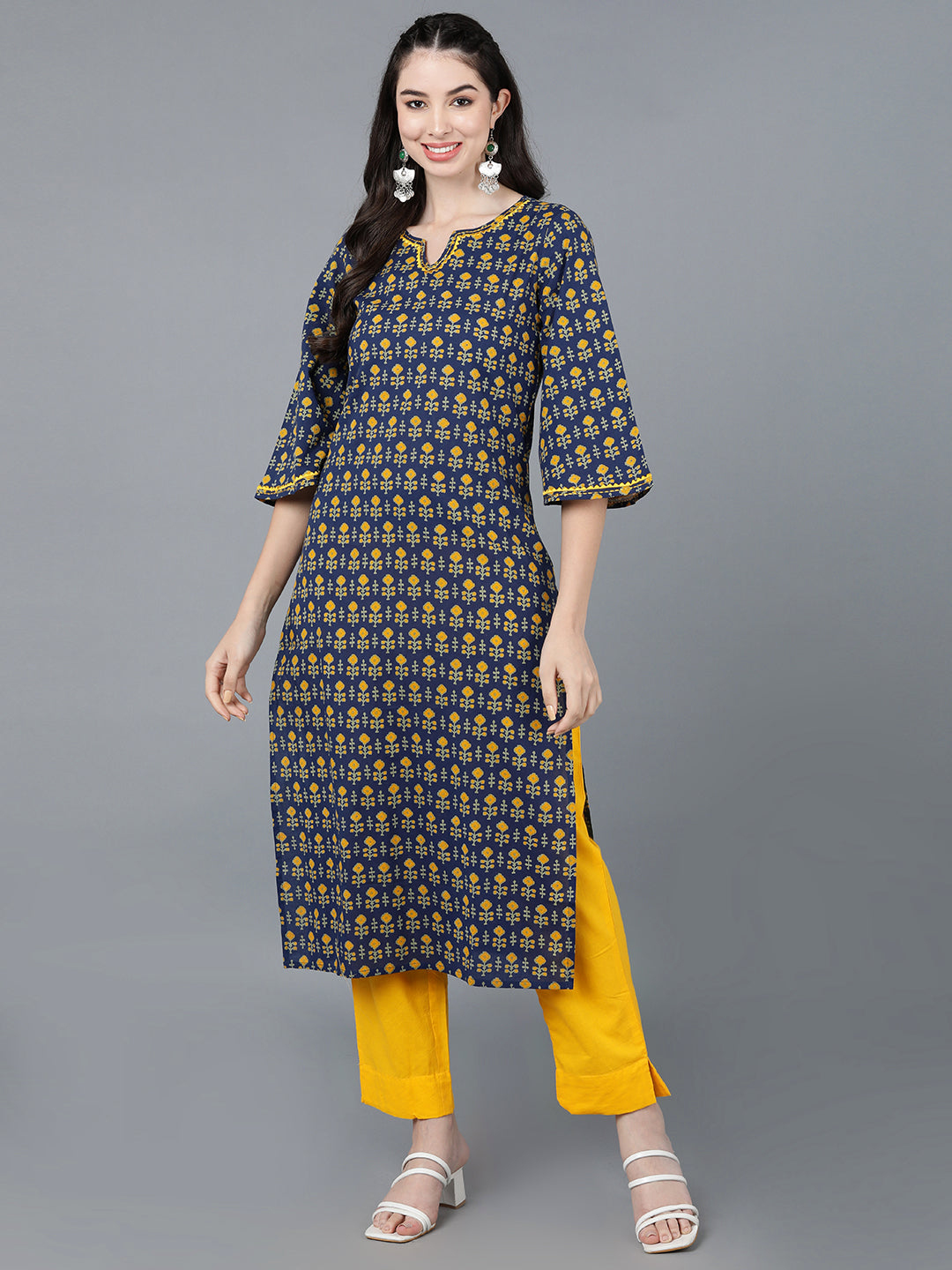 Women's Ahika Cotton Printed Kurta - Ahika