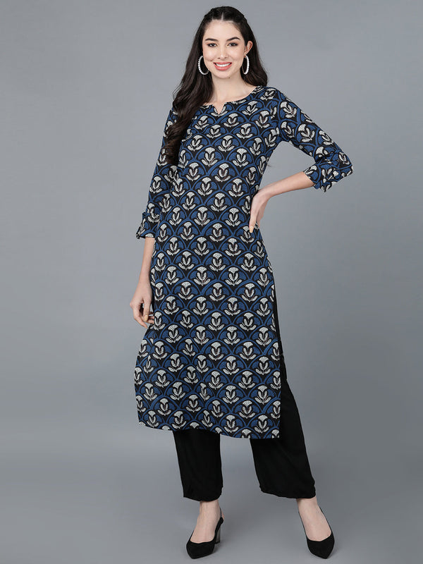 Women's Cotton Blend Printed Kurta - Ahika