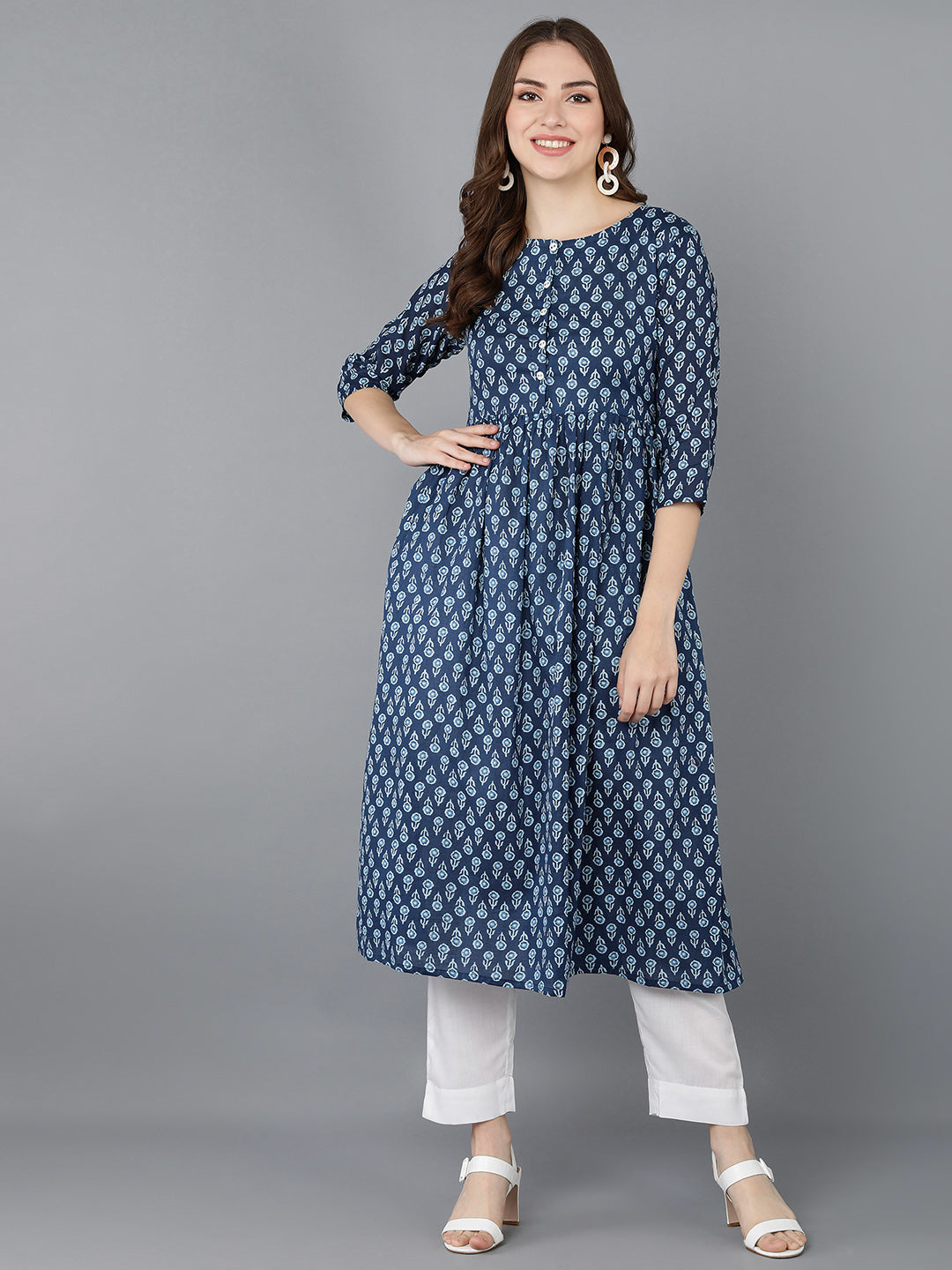 Women's Ahika Cotton Printed Kurta - Ahika