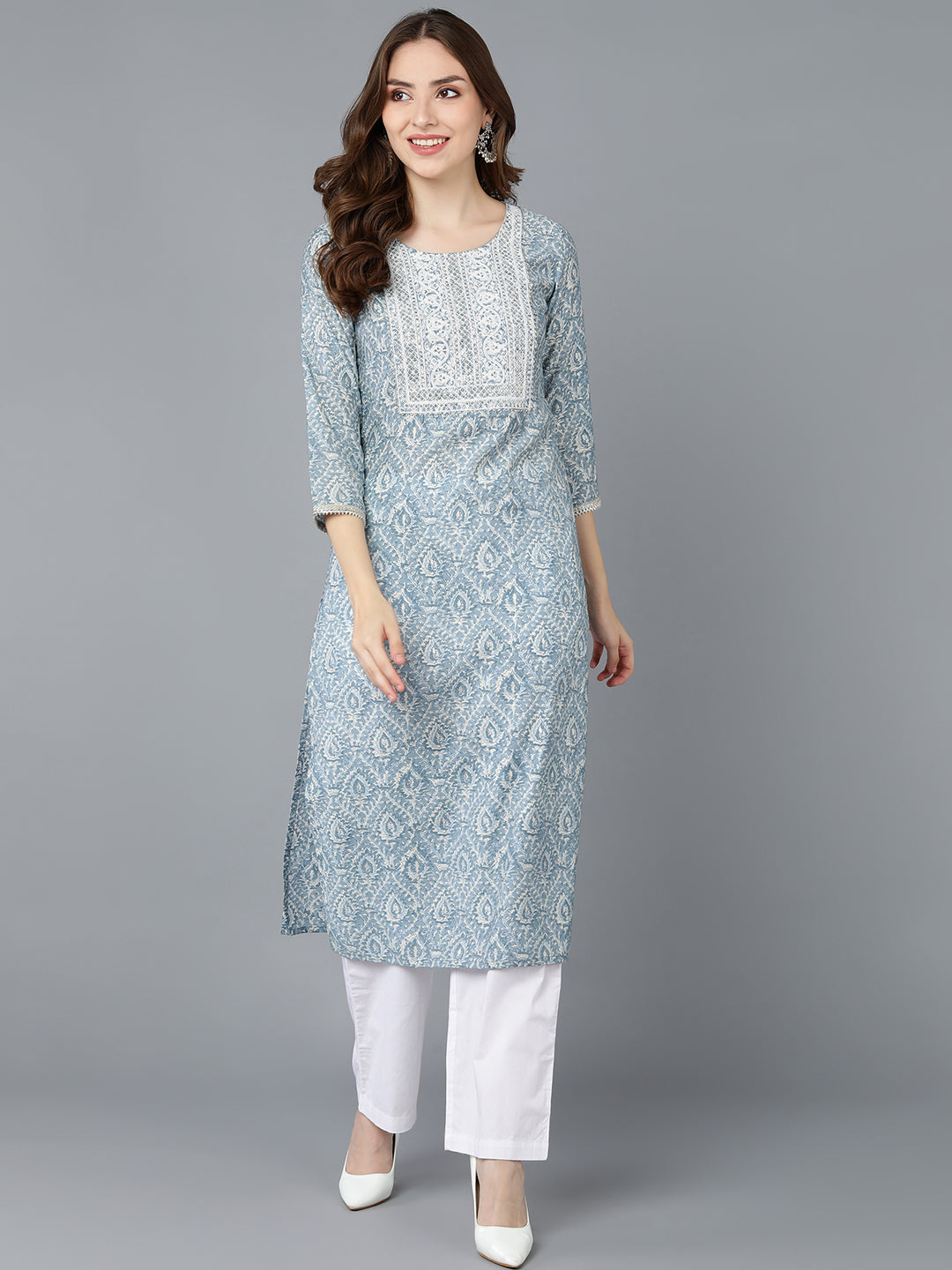 Women's Ahika Cotton Printed Kurta - Ahika