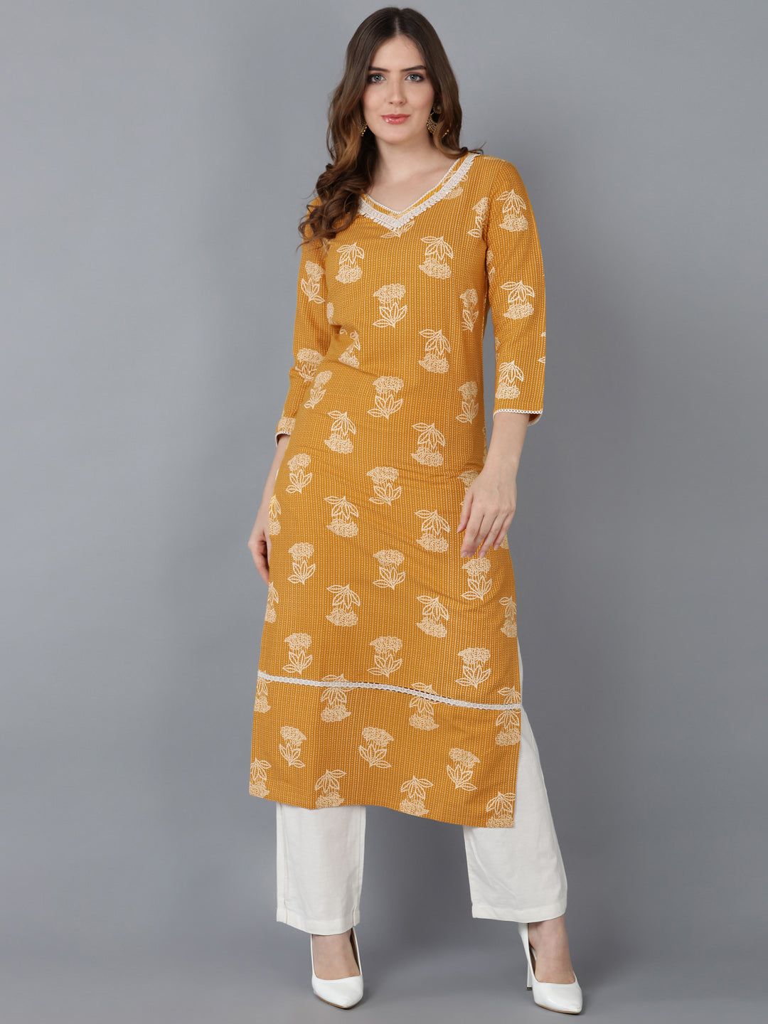 Women's Ahika Cotton Floral Printed Kurta - Ahika