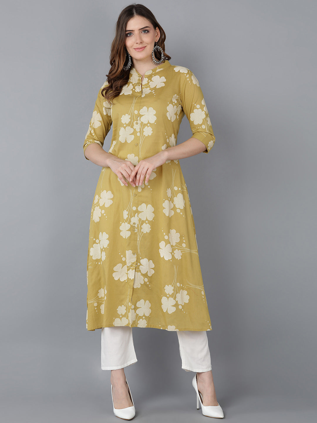 Women's Ahika Cotton Floral Printed Kurta - Ahika