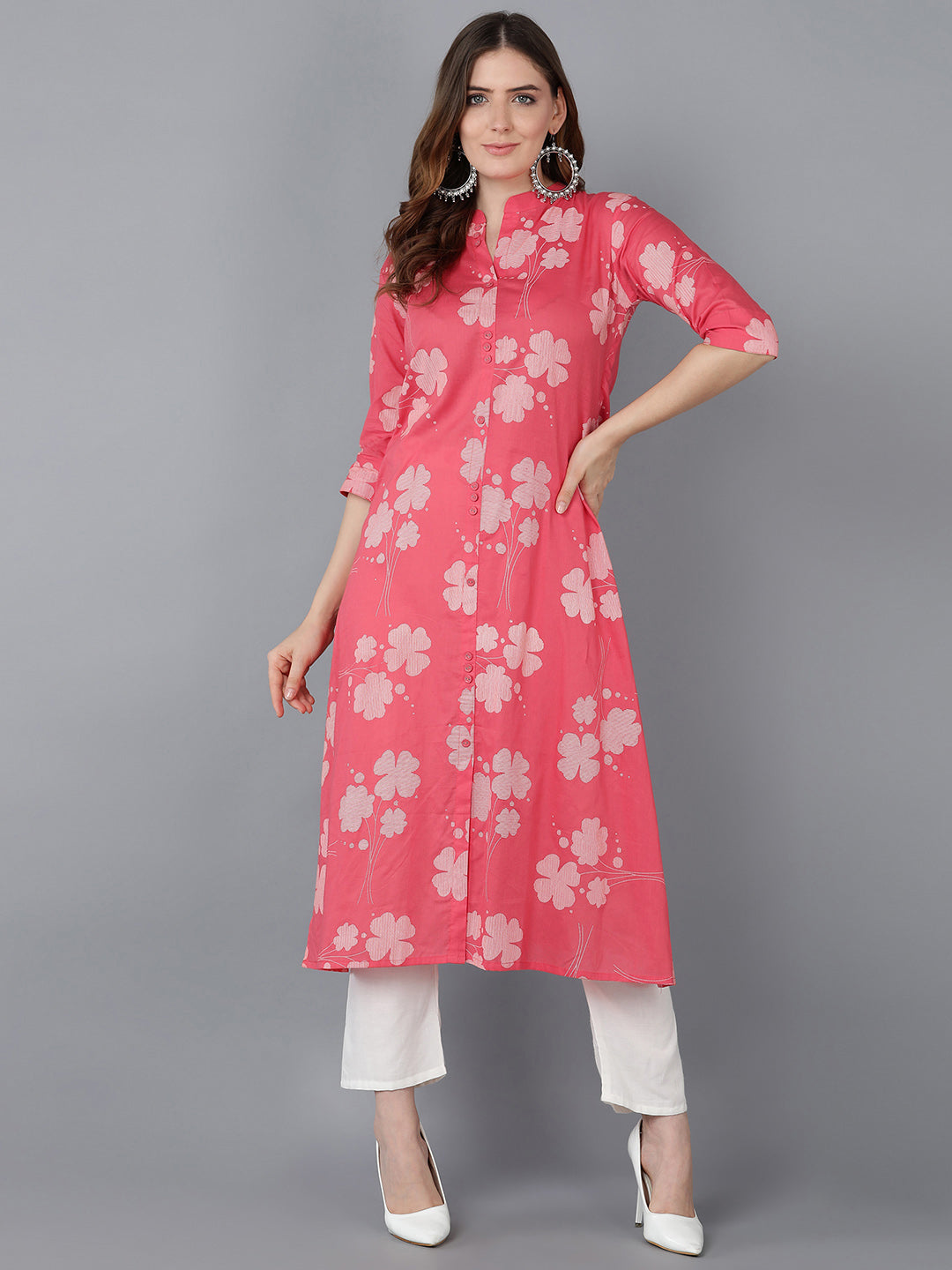 Women's Ahika Cotton Floral Printed Kurta - Ahika