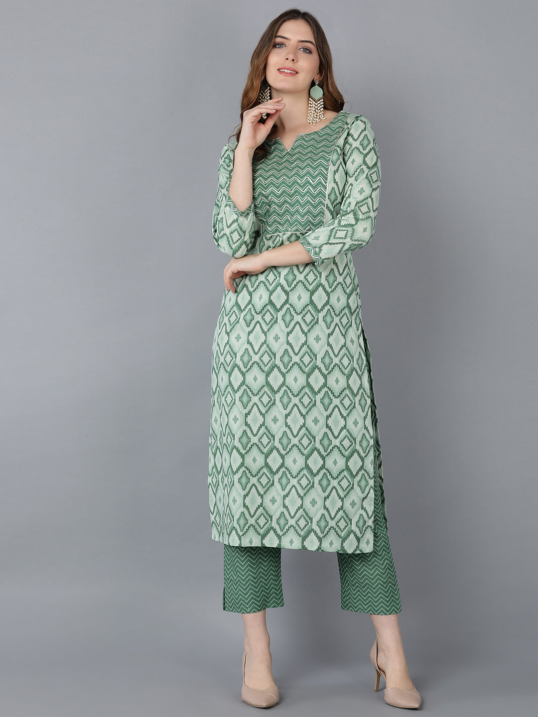 Women's Ahika Cotton Printed Kurta - Ahika