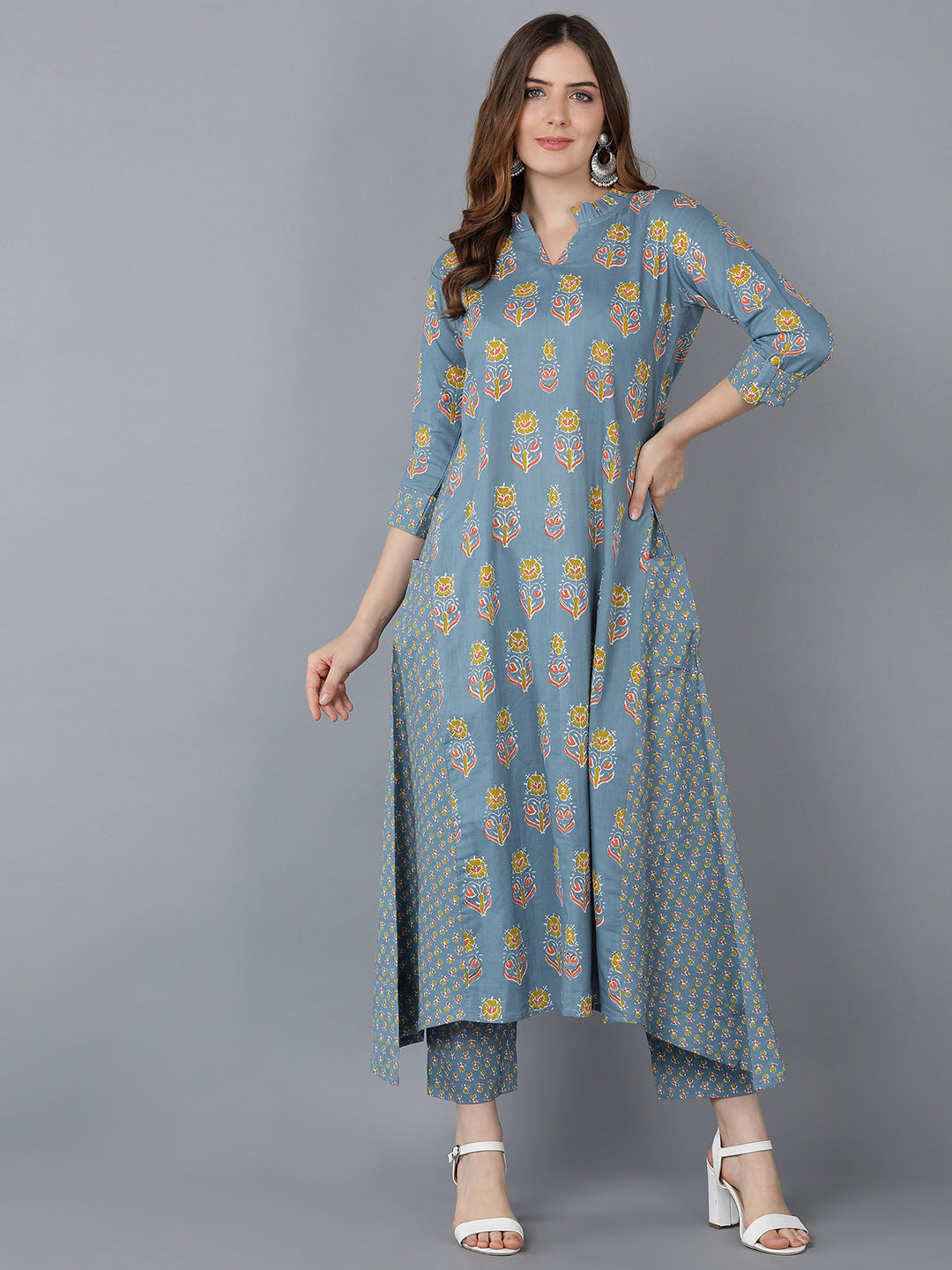 Women's Ahika Cotton Floral Printed Kurta - Ahika