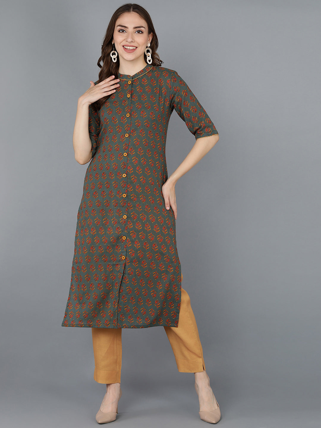 Women's Ahika Cotton Printed Kurta - Ahika