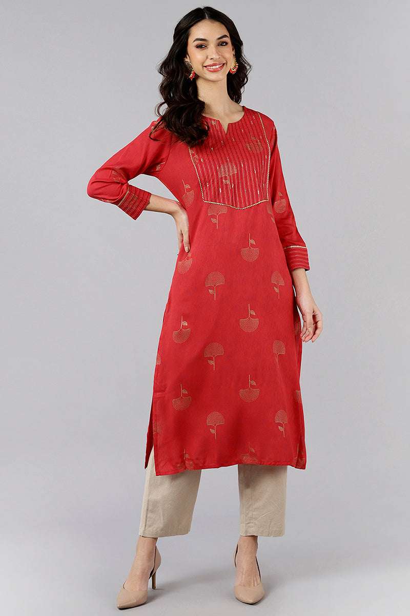 Women's Ahika Cotton Embroided Kurta - Ahika