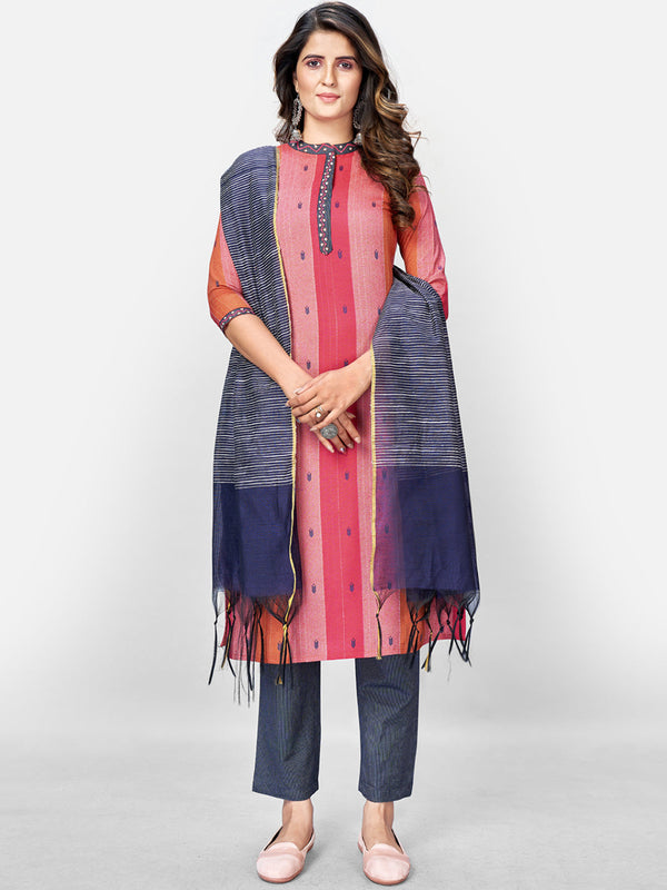 Women's Printed Multicolour Kurta & Pant With Dupatta Set Vbuyz- (3Pcs Set)