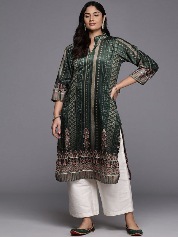 Women Geometric Printed Gotta Patti Velvet Kurta