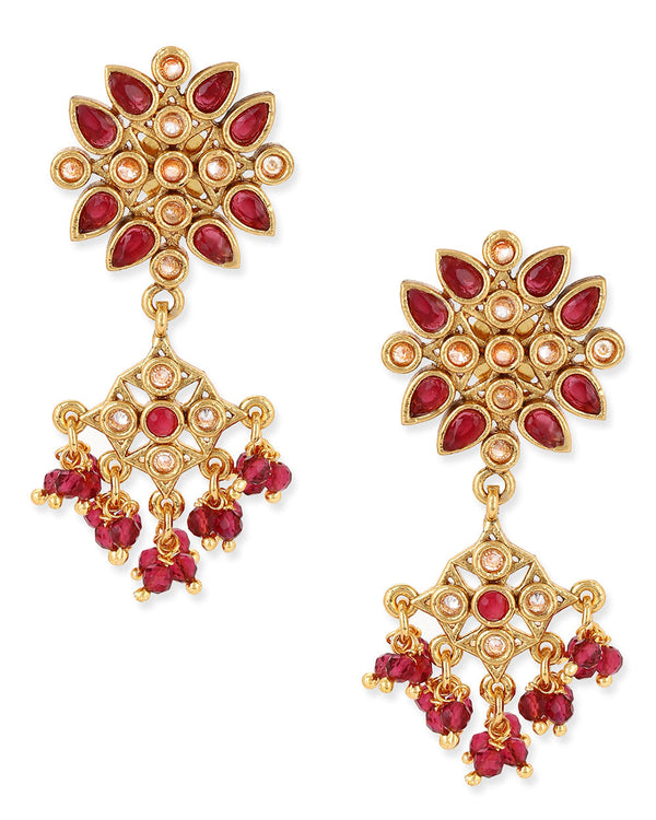 Women's Lattice Gold-Plated Earrings - Voylla