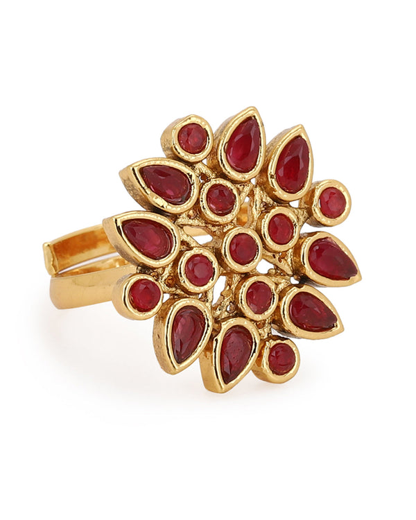 Women's Lattic Gold-Plated Ring - Voylla