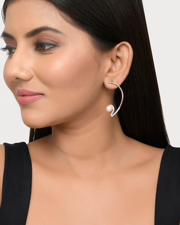 Women's Voylla Rose Gold-Plated Brass Earrings - Voylla