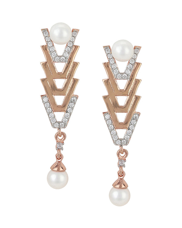 Women's Voylla Rose Gold-Plated Brass Earrings - Voylla