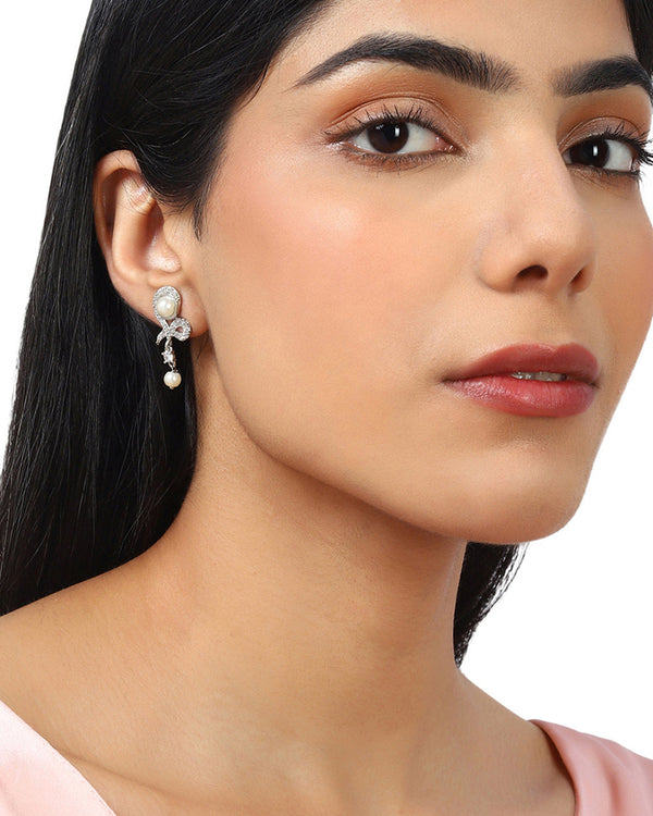 Women's Voylla Silver Brass Earrings - Voylla