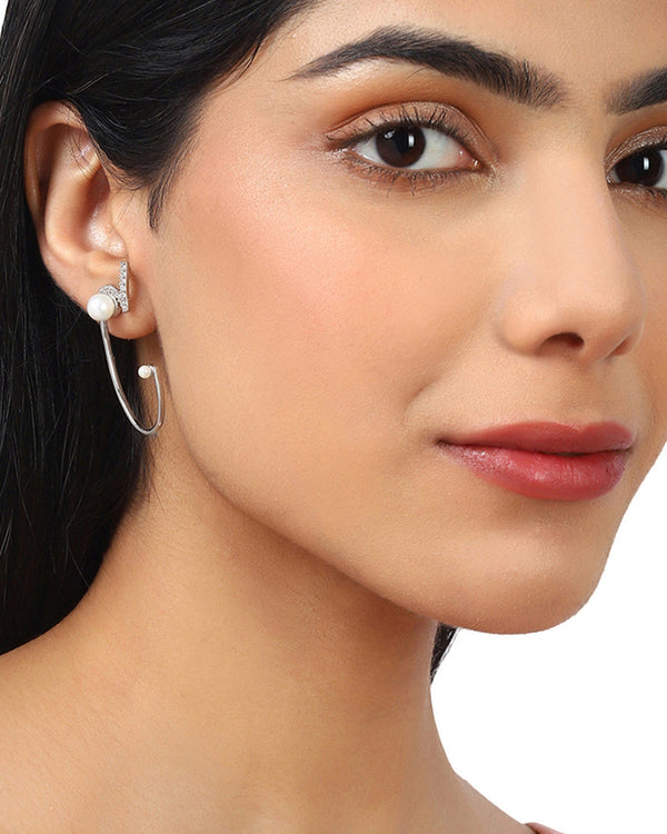 Women's Voylla Silver Brass Earrings - Voylla