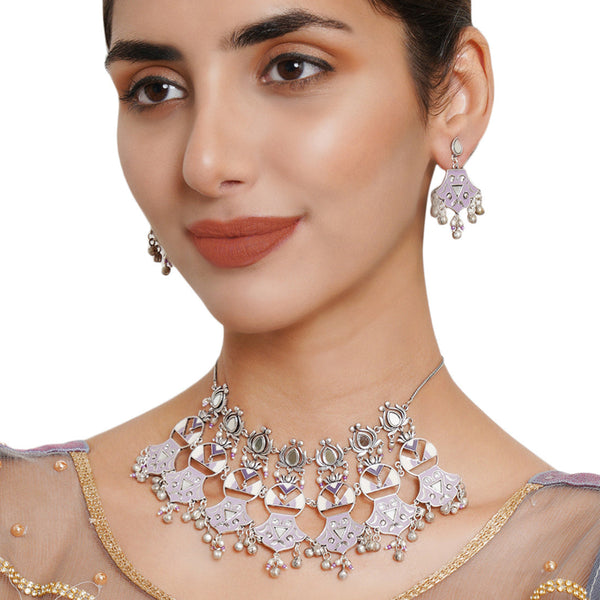 Women's Festive Hues Faux Pearls Jewellery Set - Voylla