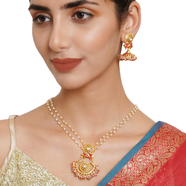 Women's Festive Hues Cluster Setting Jewellery Set - Voylla